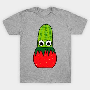 Cute Cactus Design #221: Cactus In Strawberry Pot T-Shirt